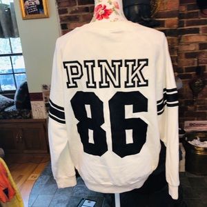 VS Pink Mesh Varsity Oversized Crew